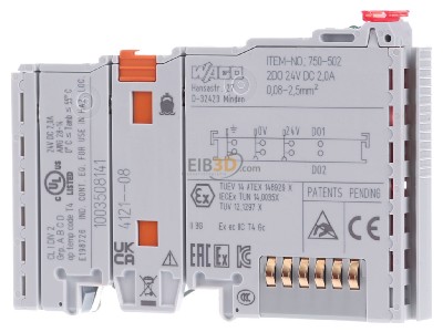 Front view WAGO 750-502 Fieldbus digital module 0 In / 2 Out 
