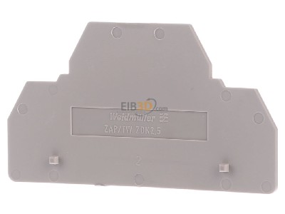 Front view Weidmller ZAP/TW ZDK2.5 End/partition plate for terminal block 
