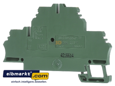 Back view Weidmller ZDK 2.5PE Ground terminal block 2-p 5mm - 
