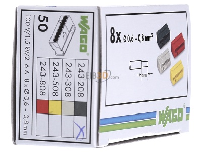 View on the left WAGO Kontakttechnik 243-208 Push-in wire connector 
