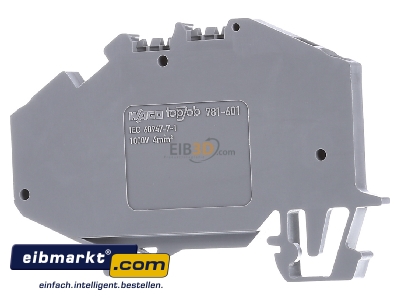 Ansicht hinten WAGO Kontakttechnik 781-601 Durchgangsklemme 0,08-4,00mmq grau 
