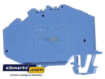 Ansicht hinten WAGO Kontakttechnik 780-604 Durchgangsklemme 0,08-2,5mmq blau 
