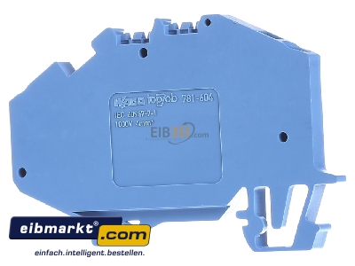 Ansicht hinten WAGO Kontakttechnik 781-604 Durchgangsklemme 0,08-4qmm, blau 