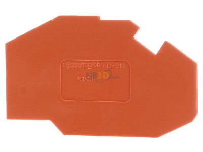 Front view WAGO 780-317 End/partition plate for terminal block 
