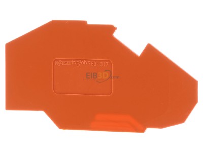 Front view WAGO 783-317 End/partition plate for terminal block 
