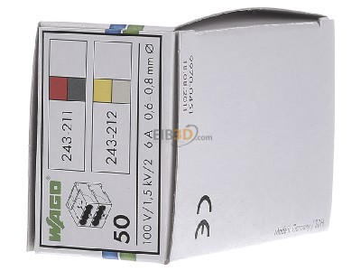 View on the right WAGO 243-211 Bus coupler terminal dark gray red, 

