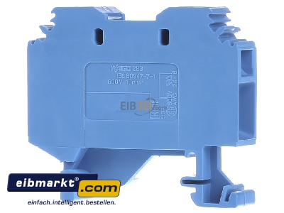 Ansicht hinten WAGO Kontakttechnik 283-104 Durchgangsklemme 0,2-16mmq blau 