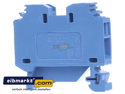 Ansicht hinten WAGO Kontakttechnik 284-104 Durchgangsklemme 0,2-10mmq blau 
