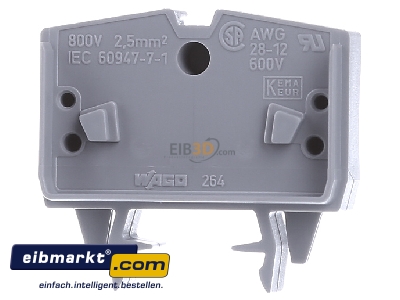 Ansicht hinten WAGO Kontakttechnik 264-701 Durchgangsklemme gr 0,08-2,5qmm 
