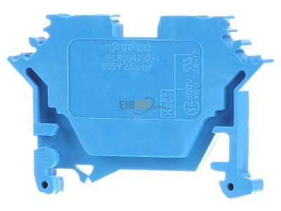 Ansicht hinten WAGO 280-602 Durchgangsklemme 0,08-2,5mmq blau 