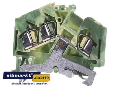 Frontansicht WAGO Kontakttechnik 280-637 Schutzleiterklemme gn/ge 0,08-2,5qmm 