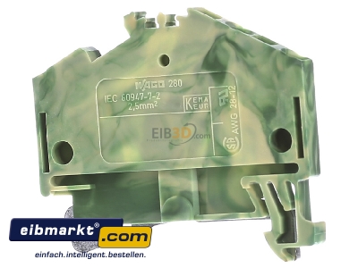 Ansicht hinten WAGO Kontakttechnik 280-637 Schutzleiterklemme gn/ge 0,08-2,5qmm 