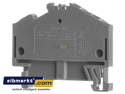 Ansicht hinten WAGO Kontakttechnik 280-641 Durchgangsklemme gr 0,08-2,5qmm 
