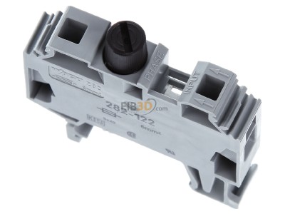 Top rear view WAGO 282-122 G-fuse 5x20 mm terminal block 10A 13mm 
