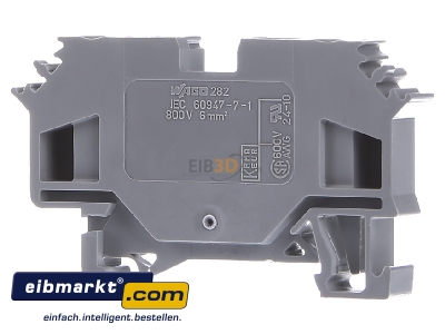 Ansicht hinten WAGO Kontakttechnik 282-601 Durchgangsklemme 0,2-6mmq grau 