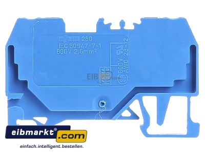 Ansicht hinten WAGO Kontakttechnik 280-904 Durchgangsklemme bl 0,08-2,5qmm 