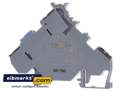 Back view WAGO Kontakttechnik 280-560 Sensor/actuator terminal block 1-p 5mm
