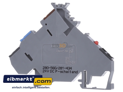 Back view WAGO Kontakttechnik 280-560/281-434 Sensor/actuator terminal block 1-p 5mm
