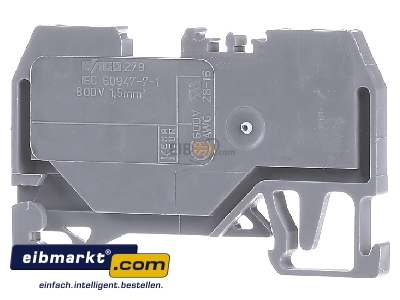 Ansicht hinten WAGO Kontakttechnik 279-901 Durchgangsklemme gr 0,08-1,5qmm 