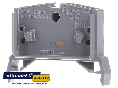 Ansicht hinten WAGO Kontakttechnik 264-711 Durchgangsklemme gr 0,08-2,5qmm 