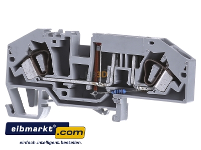 Frontansicht WAGO Kontakttechnik 282-698/281-449 Sicherungsklemme 0,2-6mmq grau 