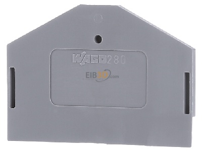 Frontansicht WAGO 280-312 Abschluplatte grau 