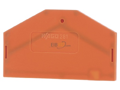 Frontansicht WAGO 281-313 Zwischenplatte orange 