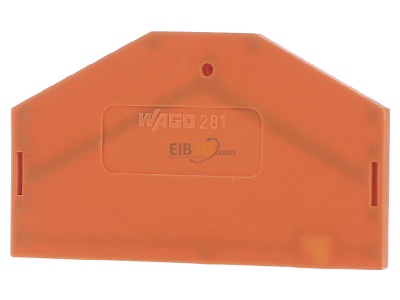 Frontansicht WAGO 281-313 Zwischenplatte orange 