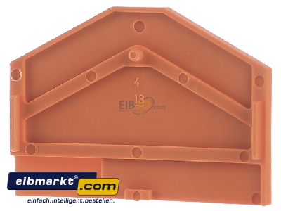Frontansicht WAGO Kontakttechnik 280-313 Abschluplatte 2,5mm orange 
