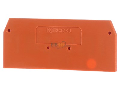 Frontansicht WAGO 280-326 Abschluplatte orange, 2,5mm dick 