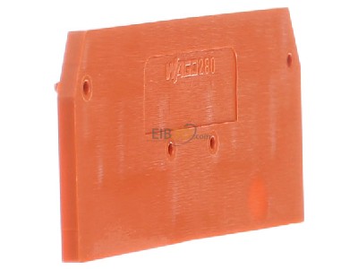 Ansicht links WAGO 280-326 Abschluplatte orange, 2,5mm dick 