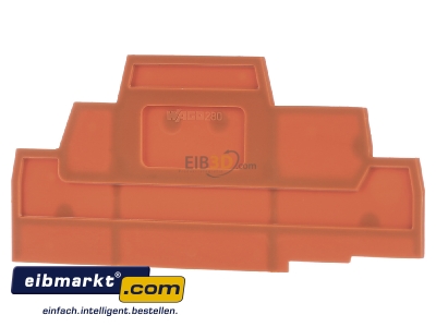 Frontansicht WAGO Kontakttechnik 280-304 Abschluplatte orange 