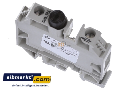 Top rear view Wieland WK 10/SI U 5x20/V0 G-fuse 5x20 mm terminal block 10A 12mm
