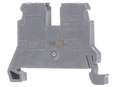 Ansicht hinten WAGO 870-901 Durchgangsklemme 0,08-2,5/4mmq grau 