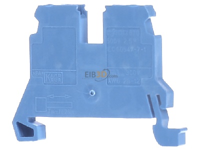 Ansicht hinten WAGO 870-904 Durchgangsklemme 0,08-2,5/4mmq blau 