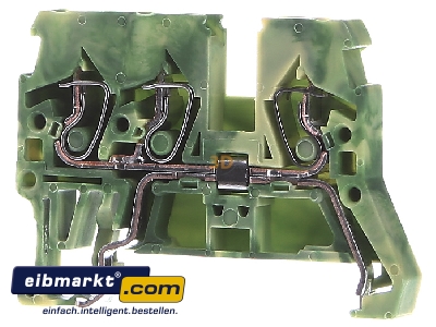 Frontansicht WAGO Kontakttechnik 870-687 Schutzleiterklemme 0,08-2,5/4mmq gn/ge 