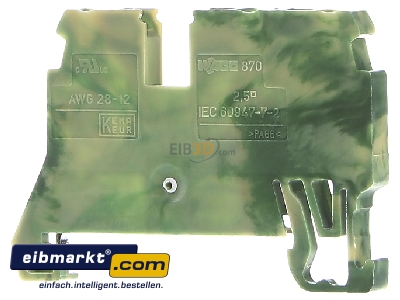 Ansicht hinten WAGO Kontakttechnik 870-687 Schutzleiterklemme 0,08-2,5/4mmq gn/ge 