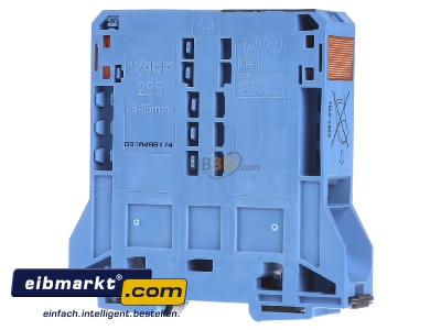 Frontansicht WAGO Kontakttechnik 285-194 Durchgangsklemme 35-95mmq blau 