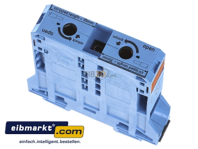 Ansicht oben hinten WAGO Kontakttechnik 285-194 Durchgangsklemme 35-95mmq blau 