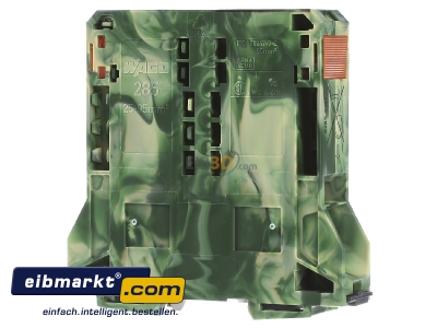 Frontansicht WAGO Kontakttechnik 285-197 Schutzleiterklemme 25-95mmq gn/gelb 