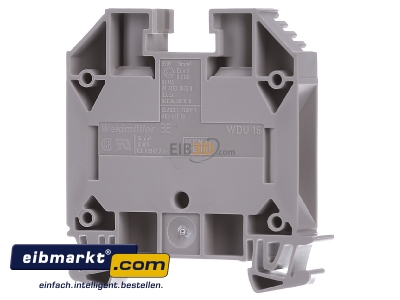 Back view Weidmller WDU 16 Feed-through terminal block 12mm 76A
