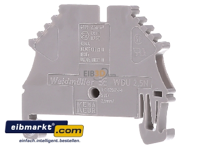 Back view Weidmller WDU 2.5N Feed-through terminal block 5,1mm 24A - 
