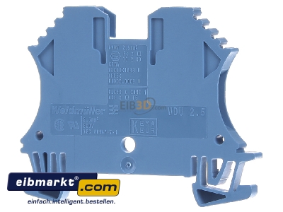 Back view Weidmller WDU 2.5 BL Feed-through terminal block 5mm 24A
