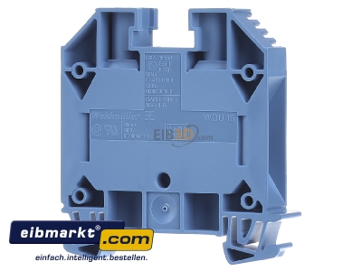 Back view Weidmller WDU 16 BL Feed-through terminal block 12mm 76A
