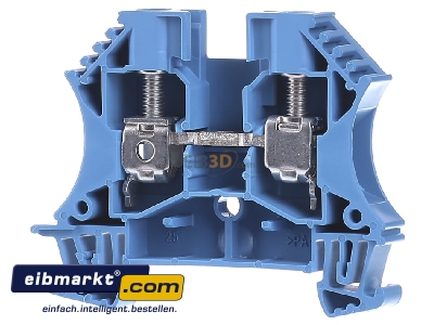 Frontansicht Weidmller WDU 6 BL Durchgangsklemme 60x7,9x47mm bl 