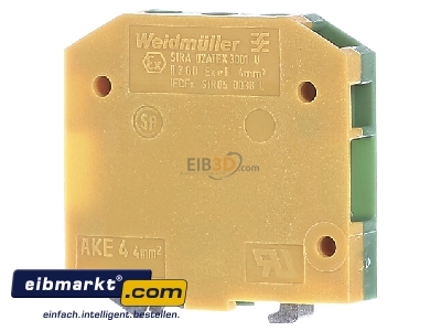 Back view Weidmller AKE 4 Ground terminal block 1-p 7mm 
