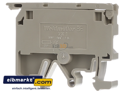 Back view Weidmller ASK 1/EN G-fuse 5x20 mm terminal block 6,3A 8mm
