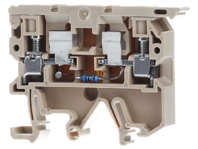 Front view Weidmller ASK 1/EN LD15K 24VDC G-fuse 5x20 mm terminal block 6,3A 8mm 
