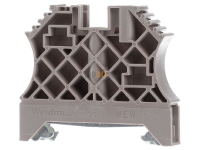 Front view Weidmller WEW 35/2 End bracket for terminal block screwable 
