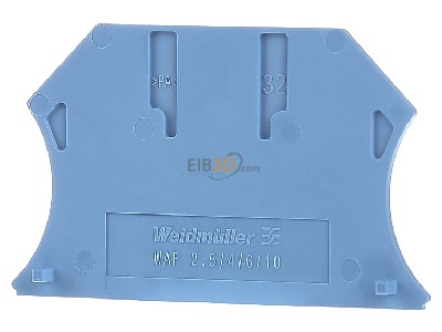 Front view Weidmller WAP 2.5-10 BL End/partition plate for terminal block 
